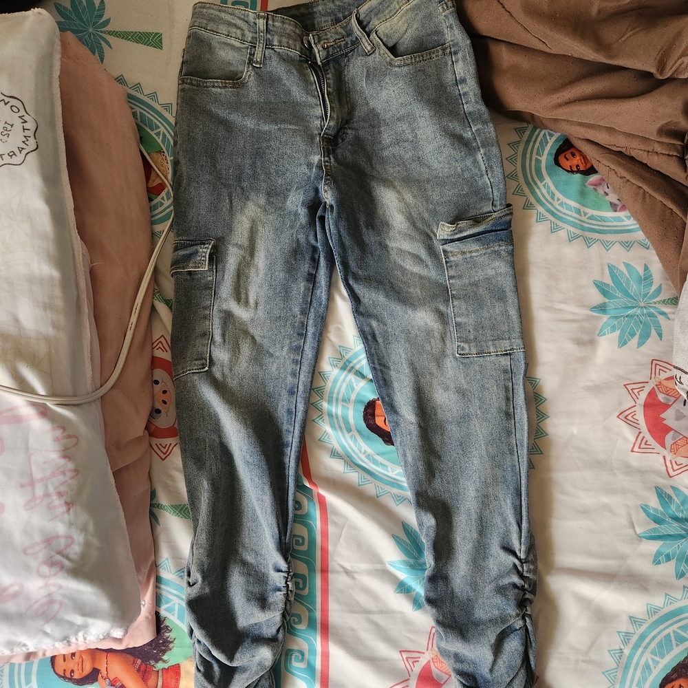 Hot Topic Distressed Blue Skinny Jeans